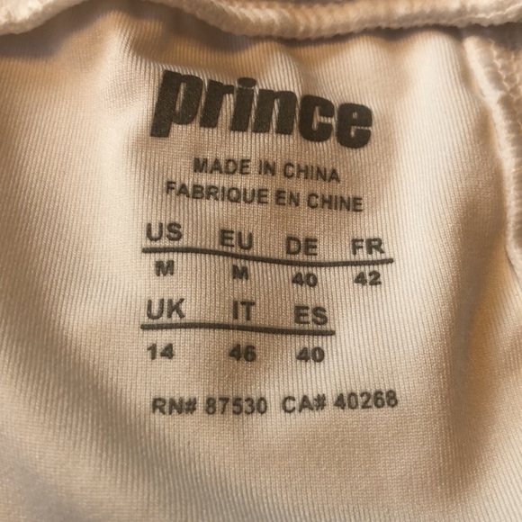 PRINCE Tennis Skirt/ Skort- White & Blue Teal- Medium - Picture 6 of 11